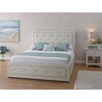 GFW Hollywood Double White PU Ottoman Bed, White
