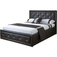 GFW Hollywood King Black PU Ottoman Bed, Black