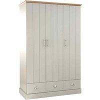 GFW Kendal Three Door Wardrobe Grey, Grey