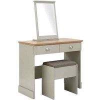 Kendal Dressing Table And Stool Set Grey, Grey