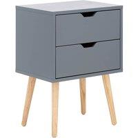 GFW Nyborg Pair Of Two Drawer Bedside Tables Dark Grey