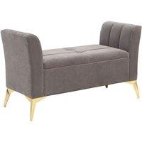 Pettine Velvet Ottoman Storage Bench Grey, Grey