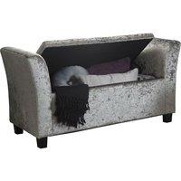 Verona Window Seat Grey Crushed Velvet, Grey