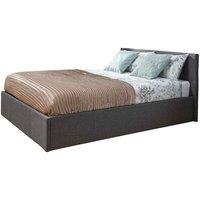 GFW Side Lift Double Ottoman Grey Fabric Bed, Silver