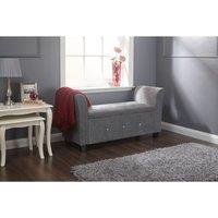 Verona Diamante Window Seat Grey Chenille, Grey