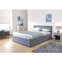GFW Side Lift King Ottoman Grey PU Bed, Grey