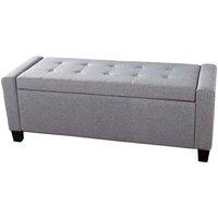 Verona Ottoman Bench Grey Fabric, Grey