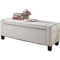 Verona Ottoman Bench Oyster Crushed Velvet, Cream