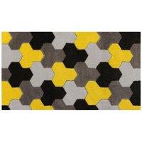JVL Solemate Hand Carved Geo Pattern Mat, 57x100 - Multi, Multi