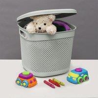 JVL 15 Litre Droplette Storage Basket - Ice Grey