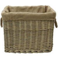 JVL Lined Log Basket - Antique Wash, Brown