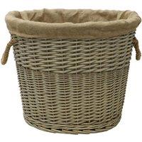 JVL Oval Lined Basket - Antique Wash, Brown