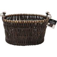 JVL Dark Vertical Weave Log Basket - Brown, Brown