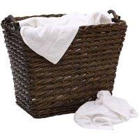 JVL Dark Square, Willow Log Basket - Brown, Brown