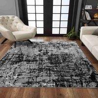 Serdim Rugs Modern Abstract Lines Pattern Contemporary Area Rug Black 80x150, Black