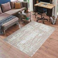 Serdim Rugs Modern Abstract Abrasion Contemporary Area Rug Gold 80x150, Gold