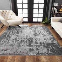 Serdim Rugs Modern Abstract Abrasion Contemporary Area Rug Grey 120x170, Grey