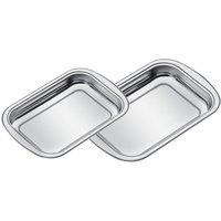 Tramontina 2-Piece Stainless Steel Roasting Pan Set, Silver