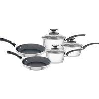 Tramontina 5-Piece Stainless Steel Saucepan and Frying Pan Set, Silver
