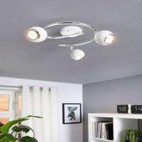 Eglo Three Spotlight Spiral Ceiling Light In White Steel