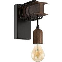 Eglo Antique Brown Steel Industrial Wall Lamp, Brown