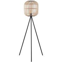 Eglo Rattan Tripod Floor Lamp, Black