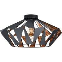 Eglo Geometric Black And Copper Flush Ceiling Light, Black
