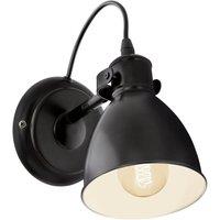 Eglo Rounded Retro Black And White Wall Lamp, Black