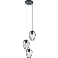 Eglo 3 Light Cluster Rounded Pendant, Black