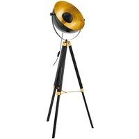 Eglo Retro Tripod Black And Gold Floor Lamp, Black
