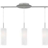 Eglo Troy 3 Satin Nickel And White Glass And 3 Light Ceiling Pendant, White