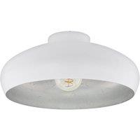 Eglo Magano White and Silver Retro Flush Ceiling Light, White