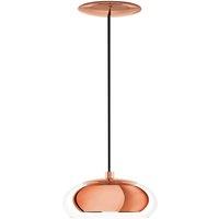 Eglo Rocamar Rounded Copper Pendant Clear Glass Shade, Brown