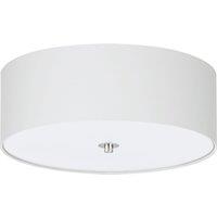 Eglo Pasteri White Fabric Flush Ceiling Light, White