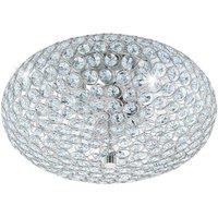 Eglo Clemente Crystal and Chrome Ceiling Light, Silver
