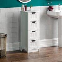 Bath Vida Priano 4 Drawer Freestanding Unit - White, White