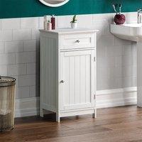 Bath Vida Priano 1 Door 1 Drawer Freestanding Cabinet White, White
