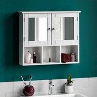 Bath Vida Priano 2 Door Mirrored Wall Cabinet With 3 Compartments - White, White