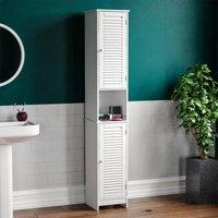 Bath Vida Liano 2 Door Tall Cabinet - White, White