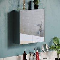 Bath Vida Tiano Stainless Steel Mirrored Double Cabinet - Grey, Grey