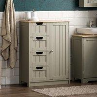 Bath Vida Priano 4 Drawer 1 Door Freestanding Unit - Grey, Grey