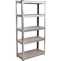 Home Vida 5 Tier Shelf Large Galvanised, White