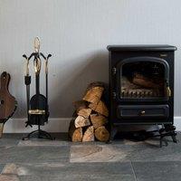 Fire Vida 5 Piece Buxton Companion Set Black & Brass, Black