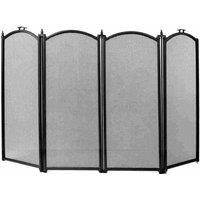 Fire Vida Stanton 4 Panel Fire Guard Black, Black