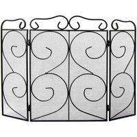 Fire Vida Tapton 3 Panel Fire Guard Black, Black