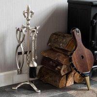 Fire Vida 5 Piece Fleur De Lys Companion Set Pewter, Silver