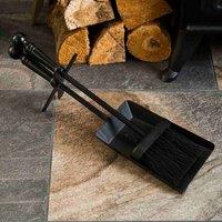 Fire Vida Hearth Shovel And Brush Set, Black