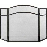 Fire Vida Milton 3 Panel Fire Guard Black, Black