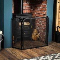 Fire Vida Roxby 3 Panel Fire Guard Black, Black