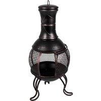 Fire Vida Black and Gold Steel Chiminea, Black